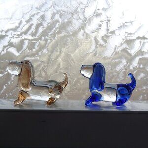 Miniature Blown Glass Dogs